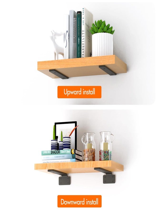VANCASTLE Shelf Bracket, Floating Shelf Bracket 8 Inch , 6 Pack Heavy Duty Shelf Brackets, Metal Wall Shelf Brackets with 1/5 Inch Thick and Holds 160+lb, Brackets for Wood Shelves，Black - Image 4